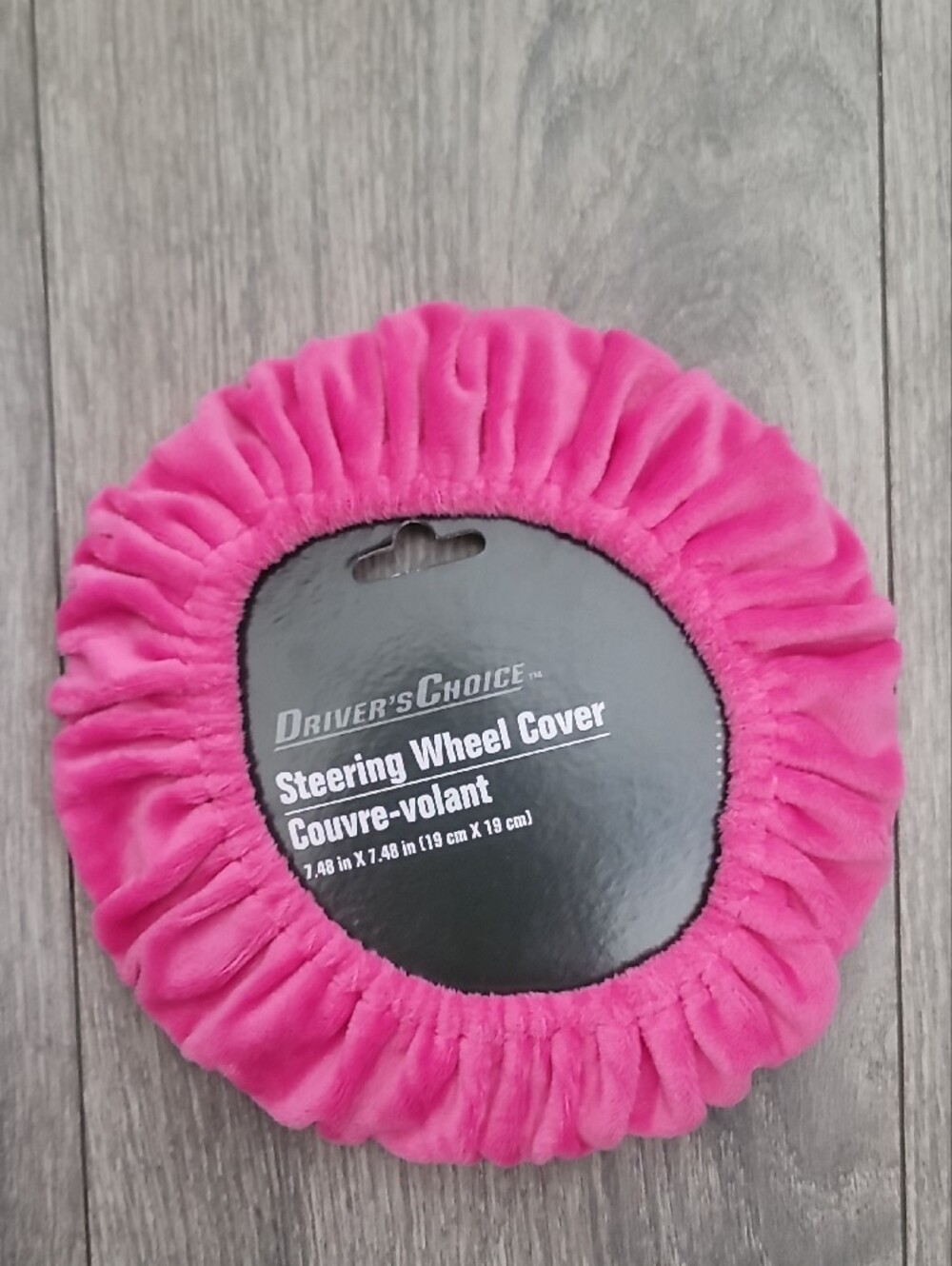 Driver's Choice Pink Plush Steering Wheel Cover
